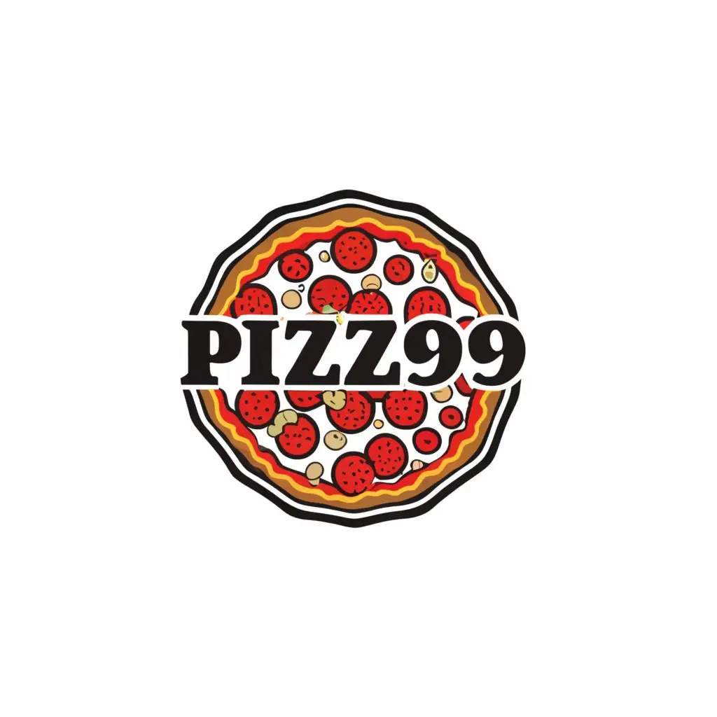 a logo design,with the text "Pizza 99", main symbol:pizza,complex,be used in restaurant industry,clear background