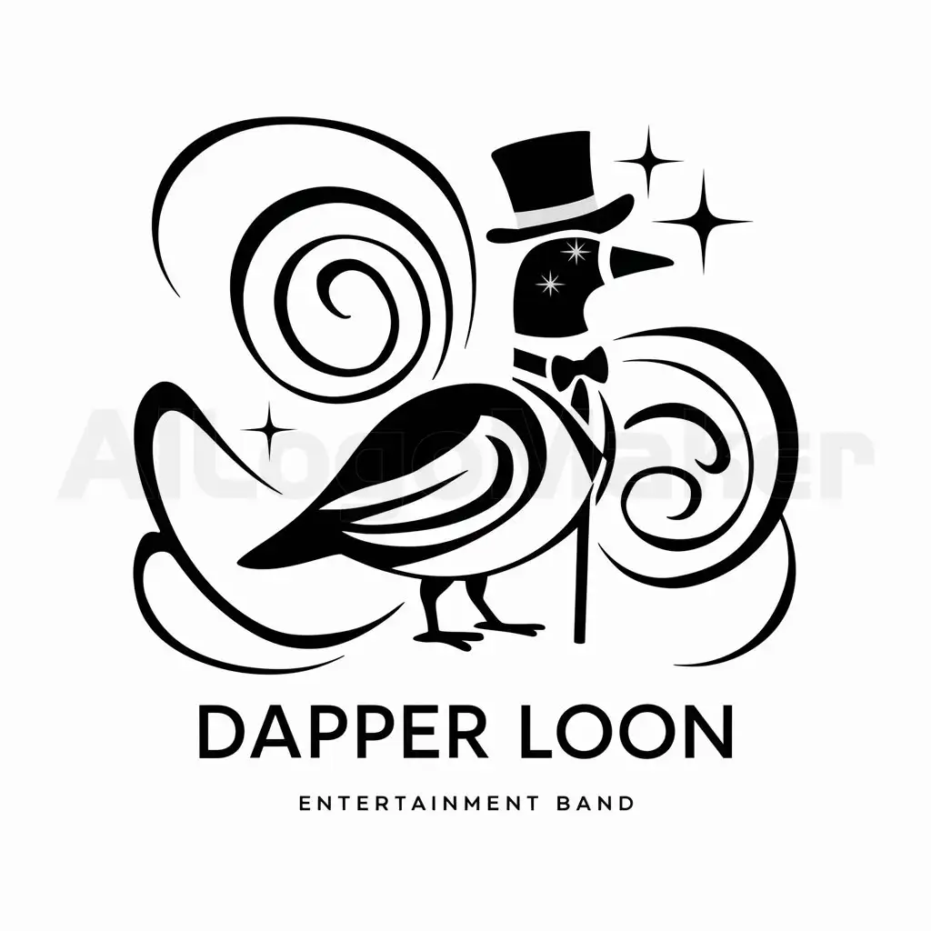 a logo design,with the text "Dapper Loon", main symbol:Loon,complex,be used in Entertainment industry,clear background