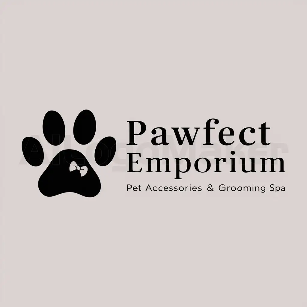 a logo design,with the text "Pawfect Emporium", main symbol:Pet Accessories and Grooming Spa,Moderate,clear background