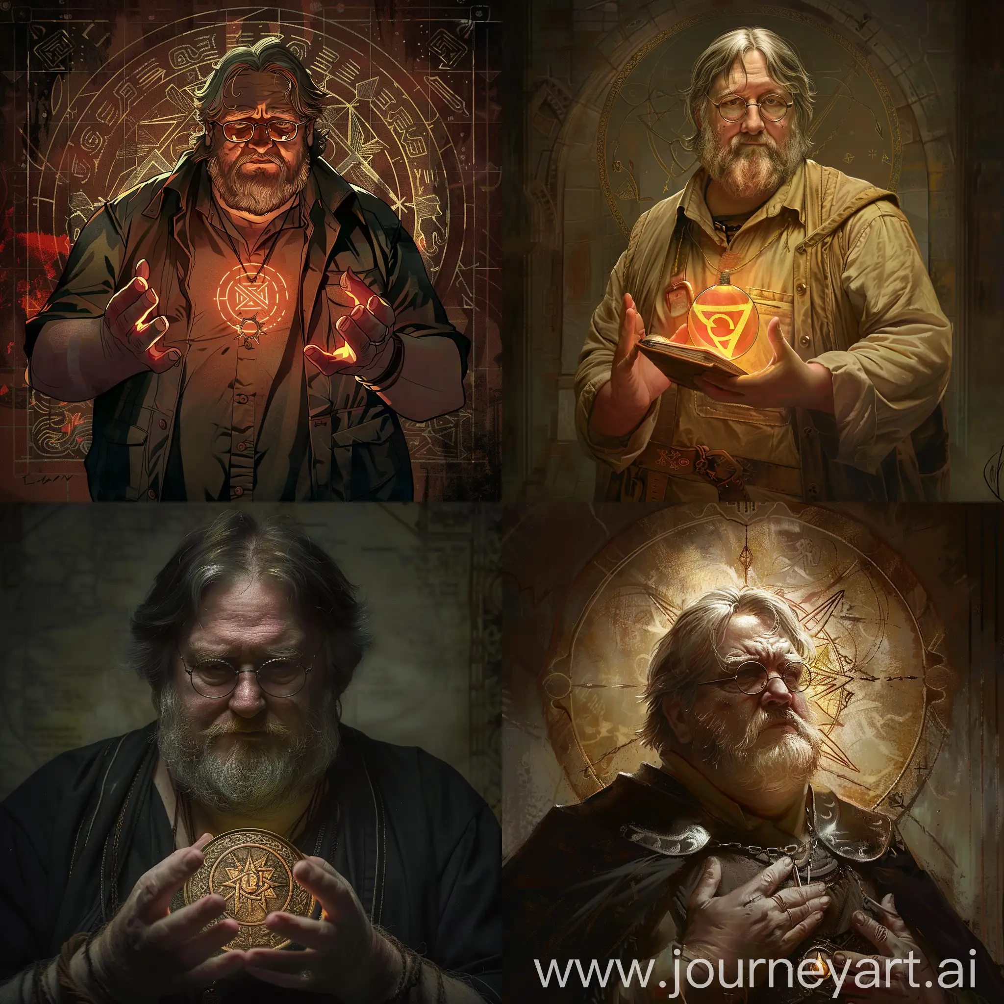 Gabe-Newell-Portrait-with-Personalized-Sigil-Artwork