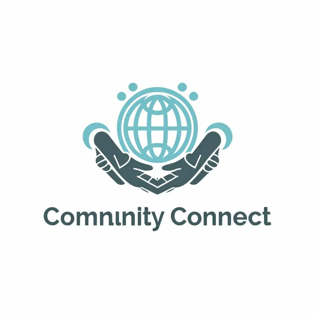 a logo design,with the text "community connect", main symbol:holding hands,Moderate,be used in Nonprofit industry,clear background