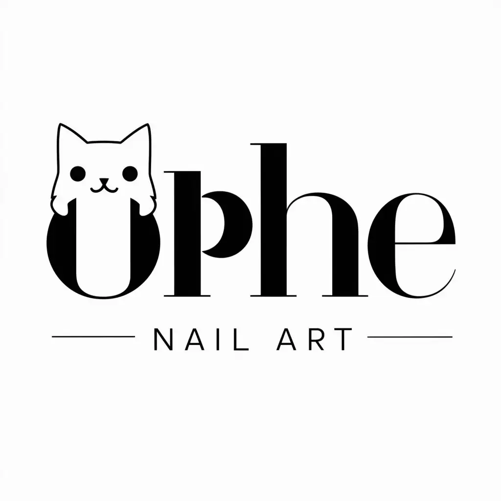 LOGO-Design-for-Ophe-Minimalist-Cat-Symbol-in-the-Nail-Art-Industry