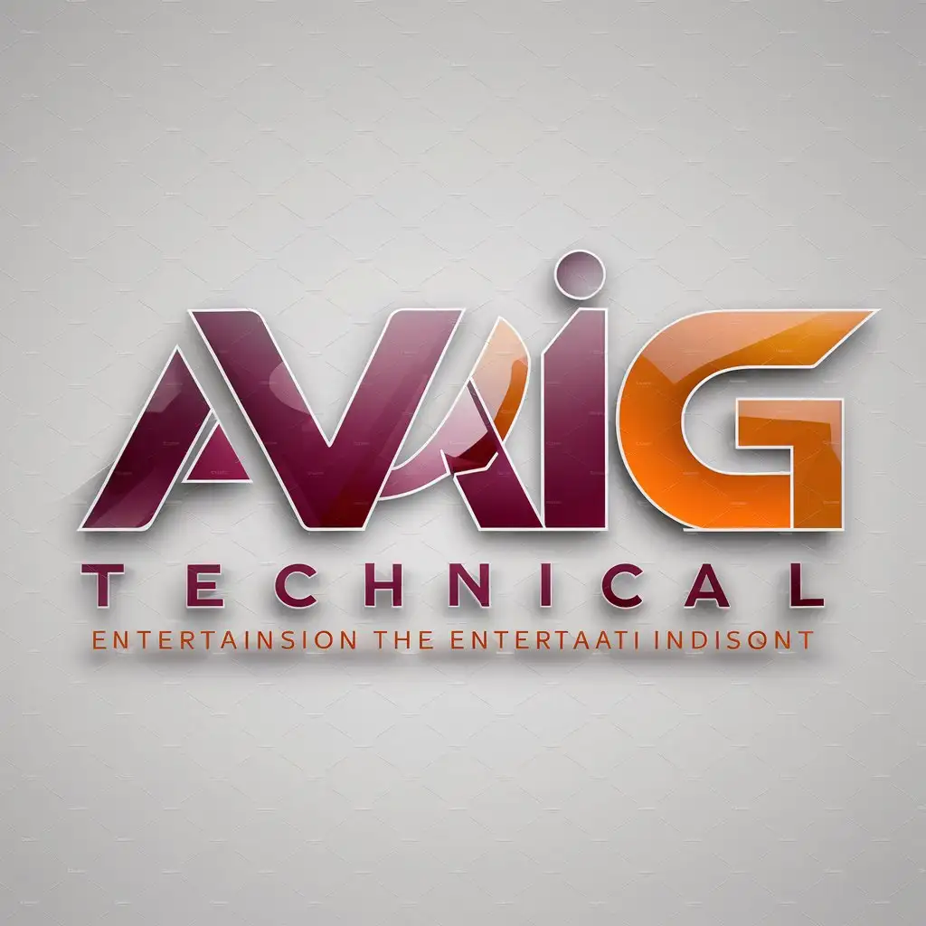 a logo design,with the text "Avaisg Tecnical", main symbol:Avaisg Technical Logo, Text Color Mehroon and Orange,Moderate,be used in Entertainment industry,clear background