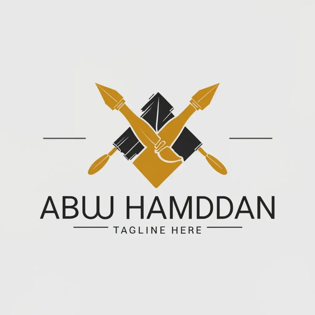 a logo design,with the text "ABU HAMDAN", main symbol:Hardware and painting,Moderate,be used in Others industry,clear background