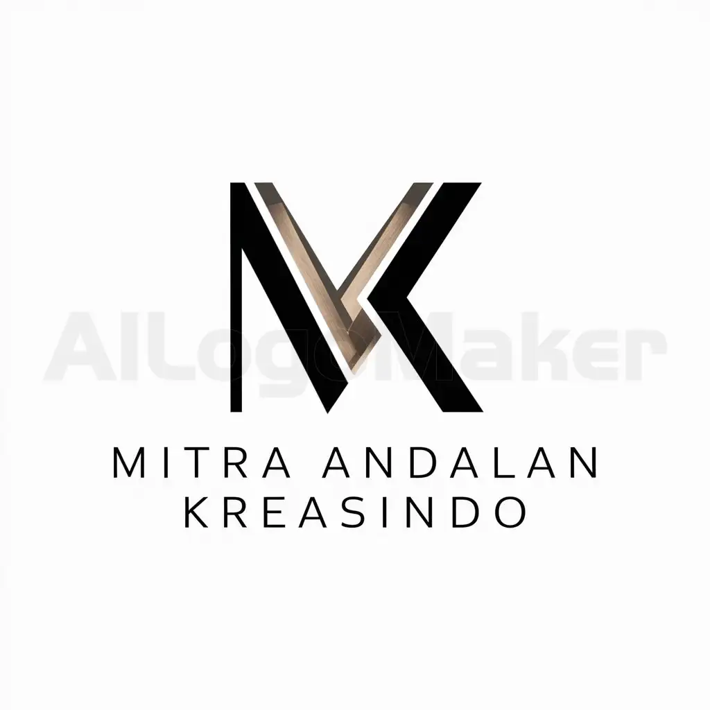 a logo design,with the text "MITRA ANDALAN KREASINDO", main symbol:a logo design,with the text 'MITRA ANDALAN KREASINDO', main symbol:the letters M and K form into interiors Moderate,be used in interiорdesіgnеr,whiteclear background,complex,be used in Construction industry,clear background