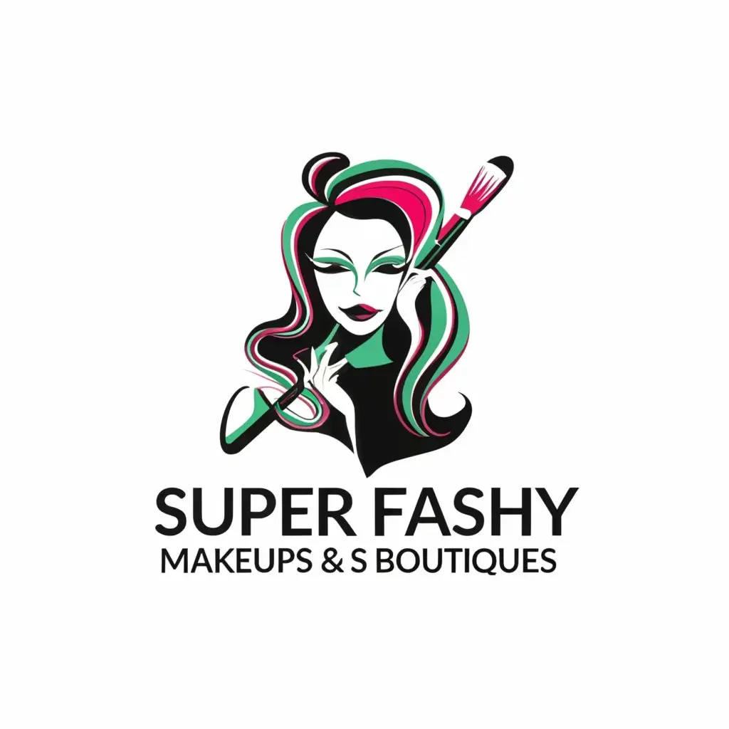a logo design,with the text "Super Fashy makeups and Boutiques", main symbol:Boutiques
,complex,be used in Beauty Spa industry,clear background
