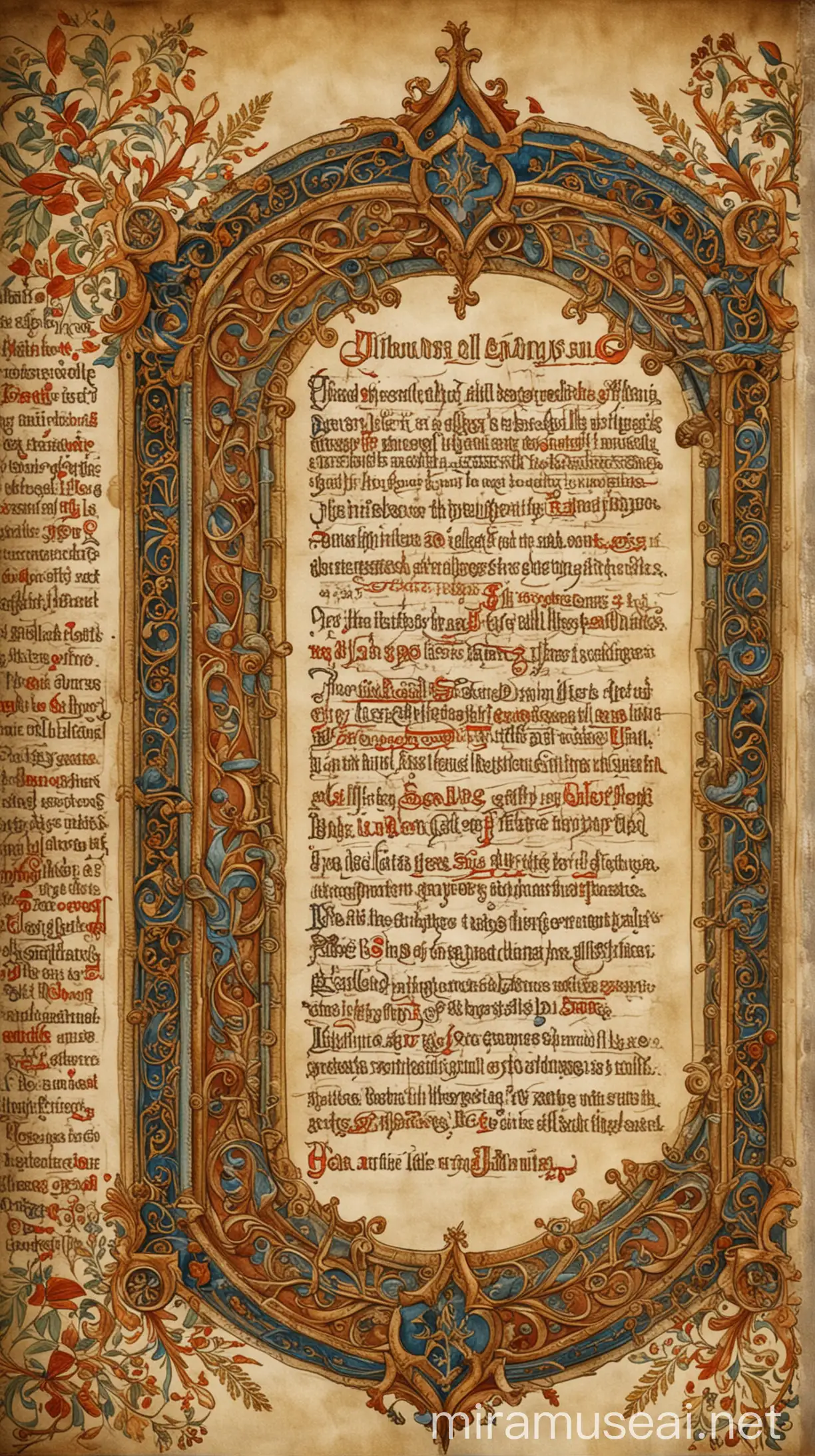 Illuminated Manuscript Art 2 Samuel 61215 with Ancient Embellishments