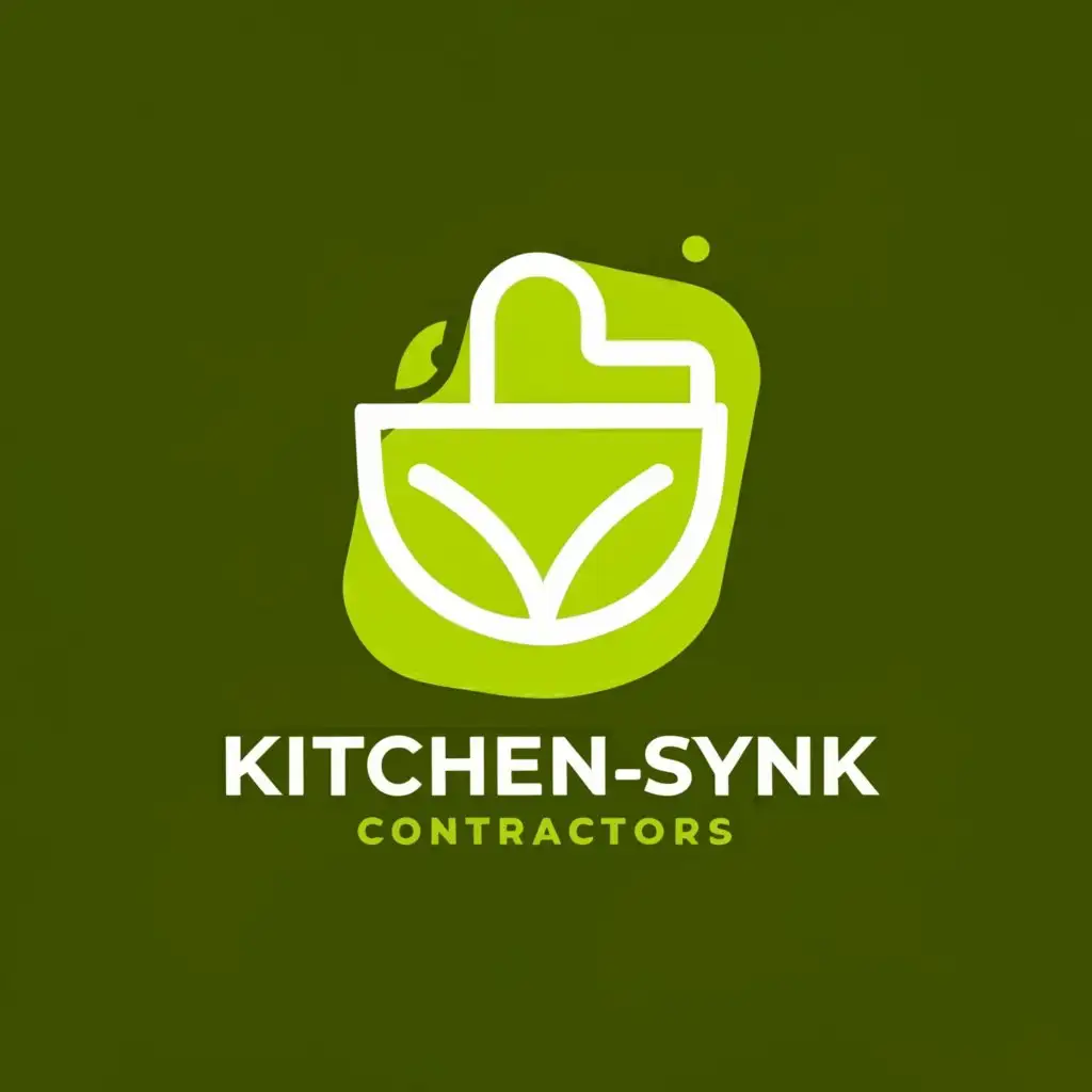 a logo design,with the text "KitchenSynk", main symbol:create Software logo,  a logo for websites and social media AND an icon for app store for software company, and bright lime green is the color,  to be emphasized. 

The program is called "KitchenSynk" and its software for contractors.

It will do everything for their business from lead tracking, quoting, scheduling, social media.

This is the reason for the name Kitchen Sink. In USA it means when you've thrown every possible solution at a problem.,complex,be used in Technology industry,clear background