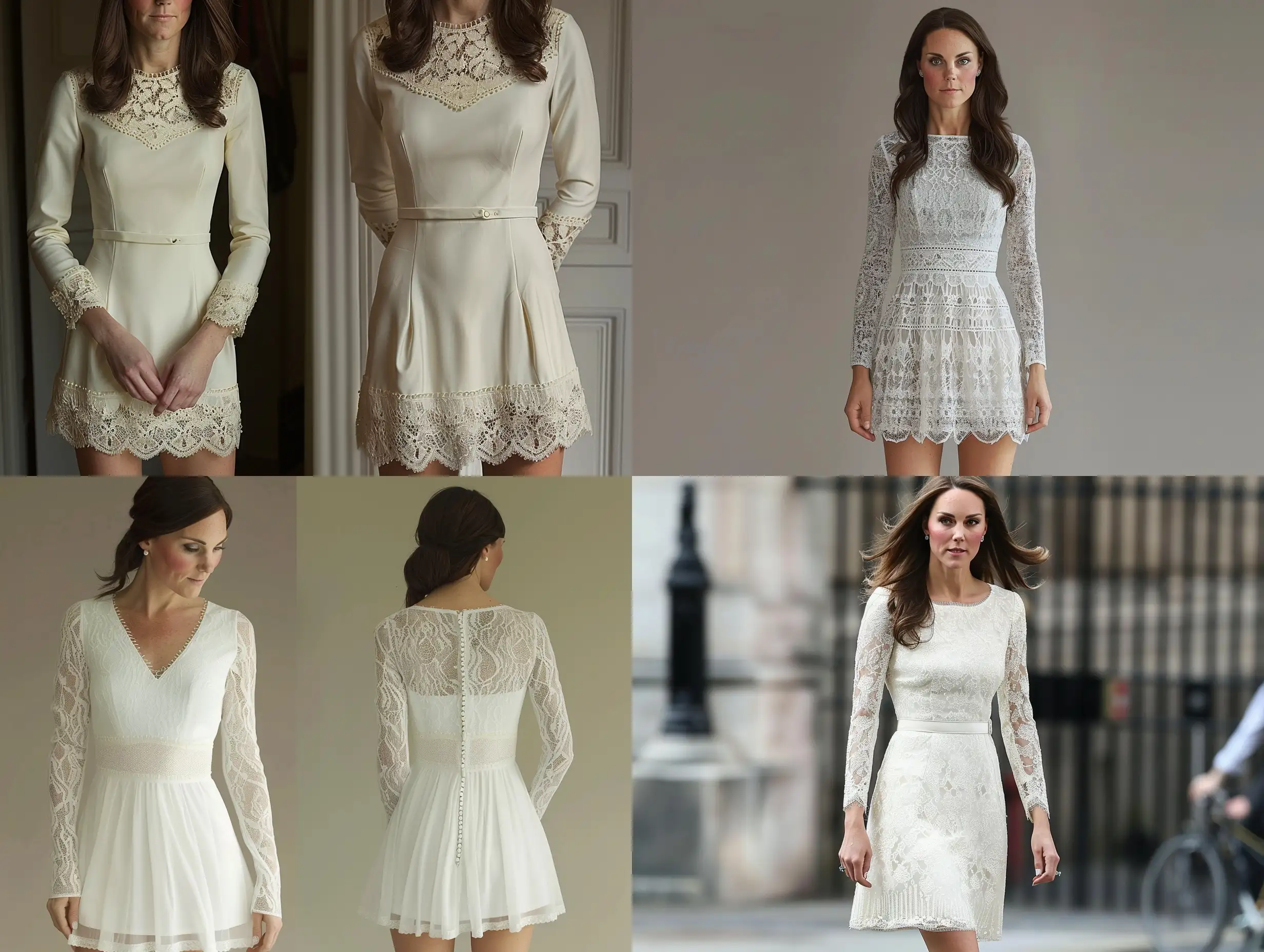 Elegant-Prince-Kate-Miltidon-Long-Sleeve-Lace-Dress-with-VNeck-Design