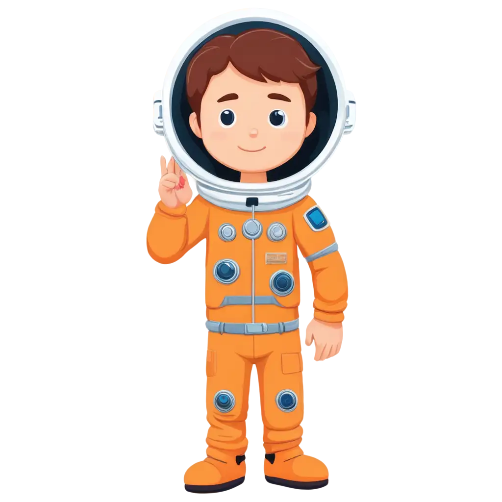 astronaut cartoon sticker showing emotional distress on a white background