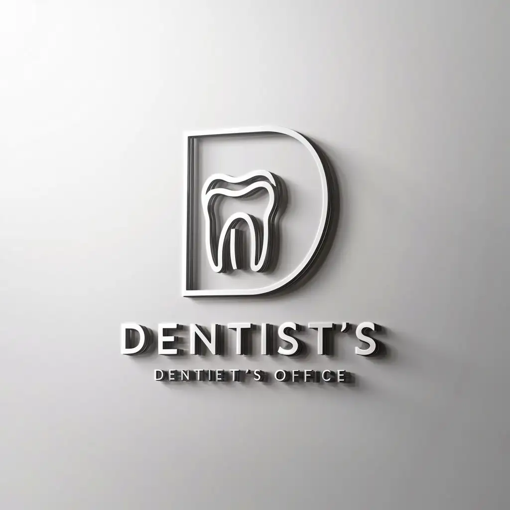 a logo design,with the text "D", main symbol:tooth dentist minimalist high-end,Moderate,clear background