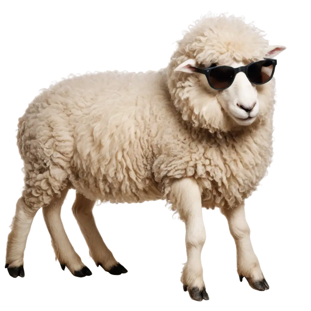 Stylish-Sheep-Wearing-Sunglasses-PNG-Image-Enhance-Your-Design-with-Trendy-Animal-Illustrations
