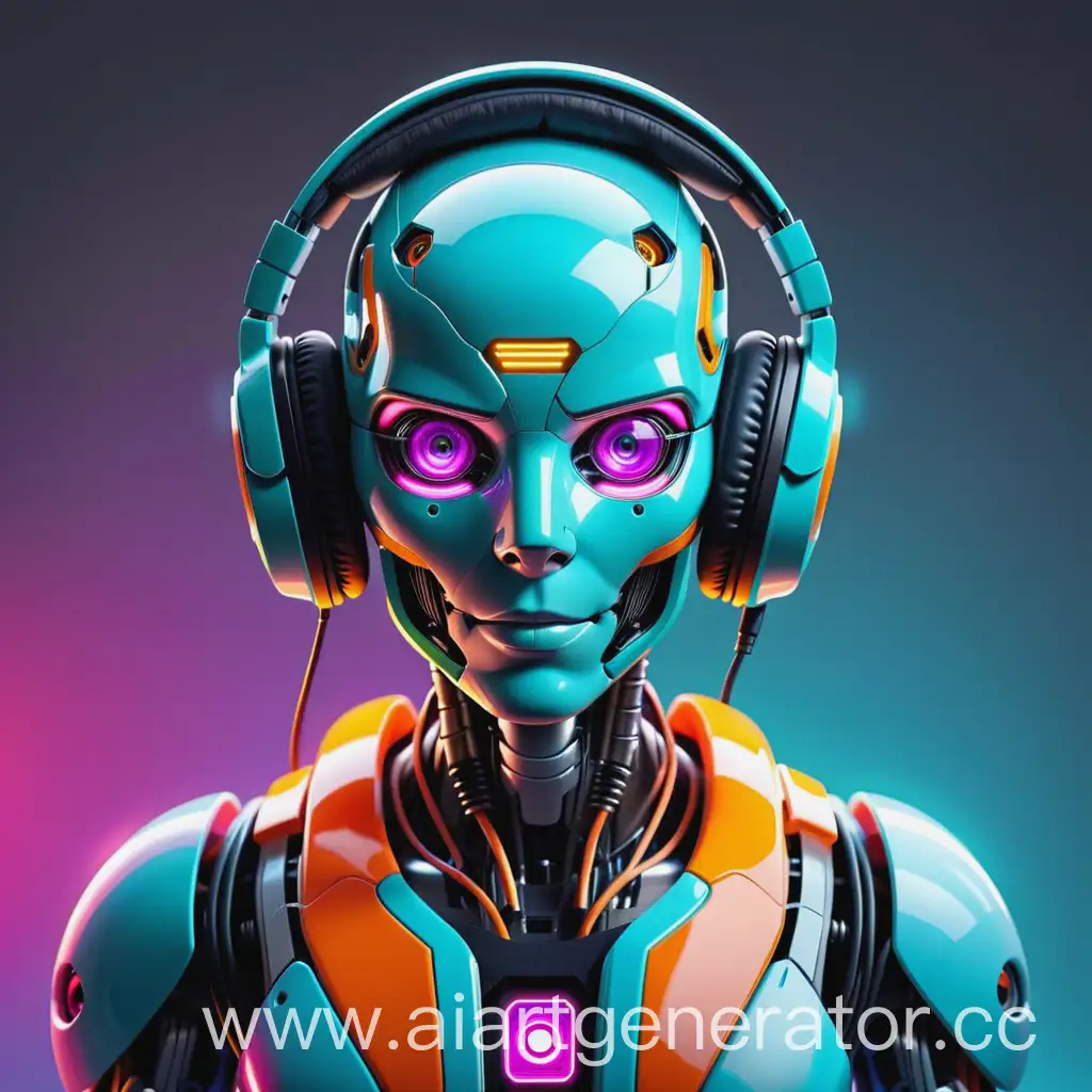 Futuristic-Robot-Jamming-in-Vibrant-Headphones