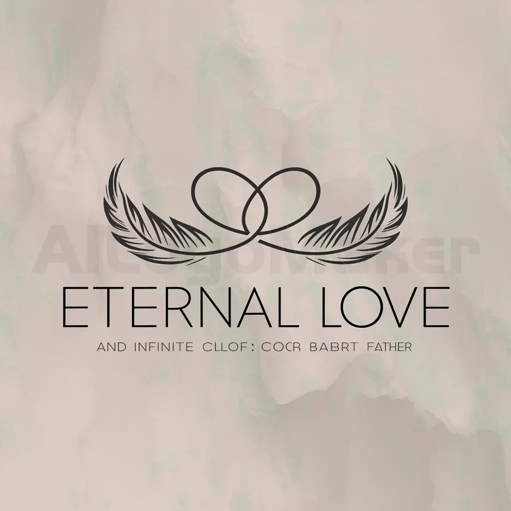 a logo design,with the text "eternal love", main symbol:heart infinite feather,Moderate,clear background