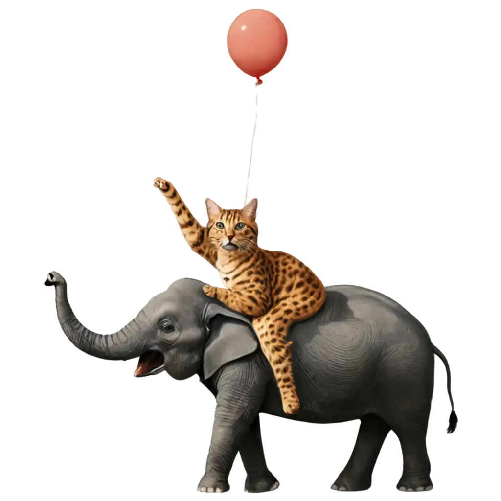 Cat-Riding-Elephant-PNG-Image-HighQuality-and-Playful-Art-for-Various-Uses