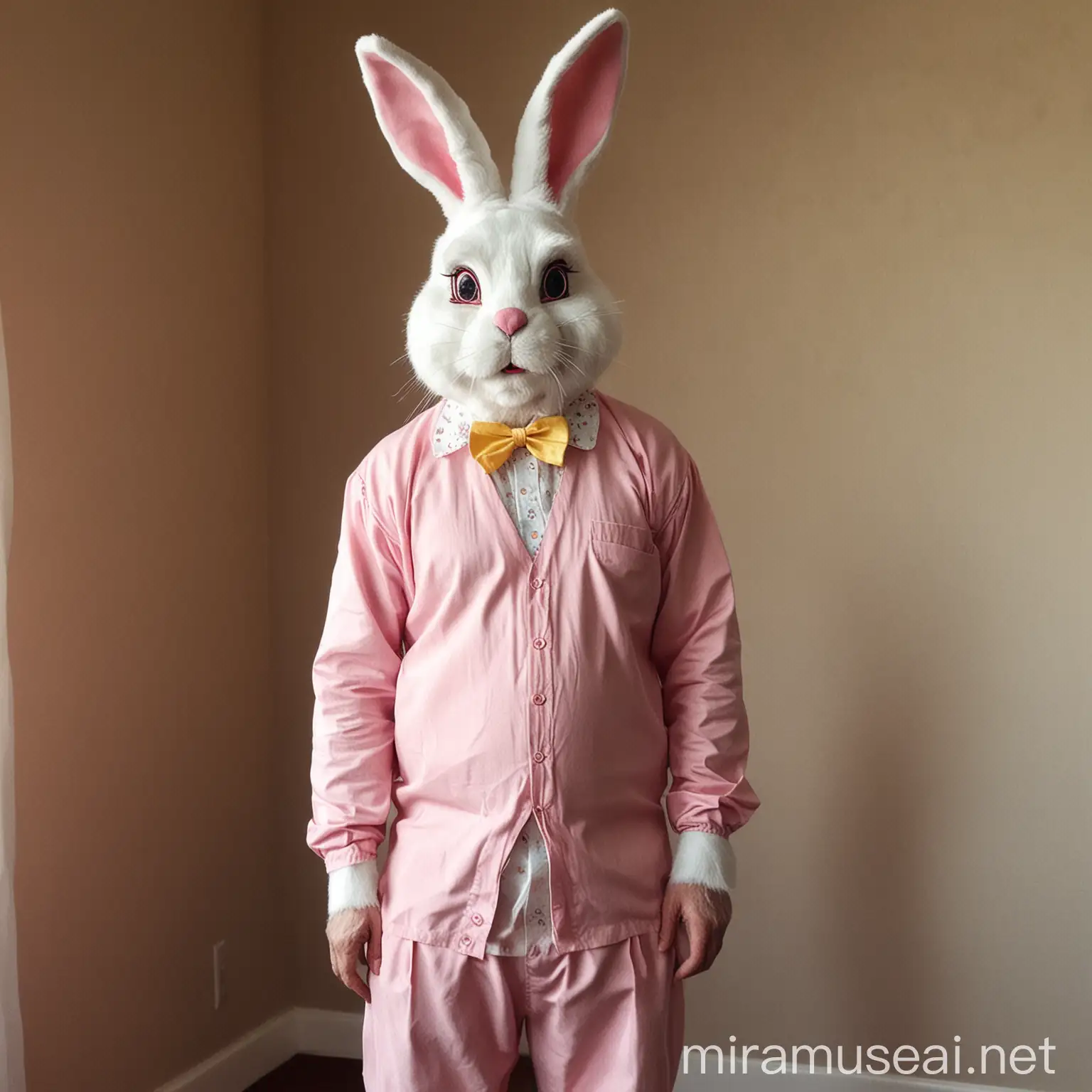 Easter Bunny in Human Form Whimsical Transformation Artwork