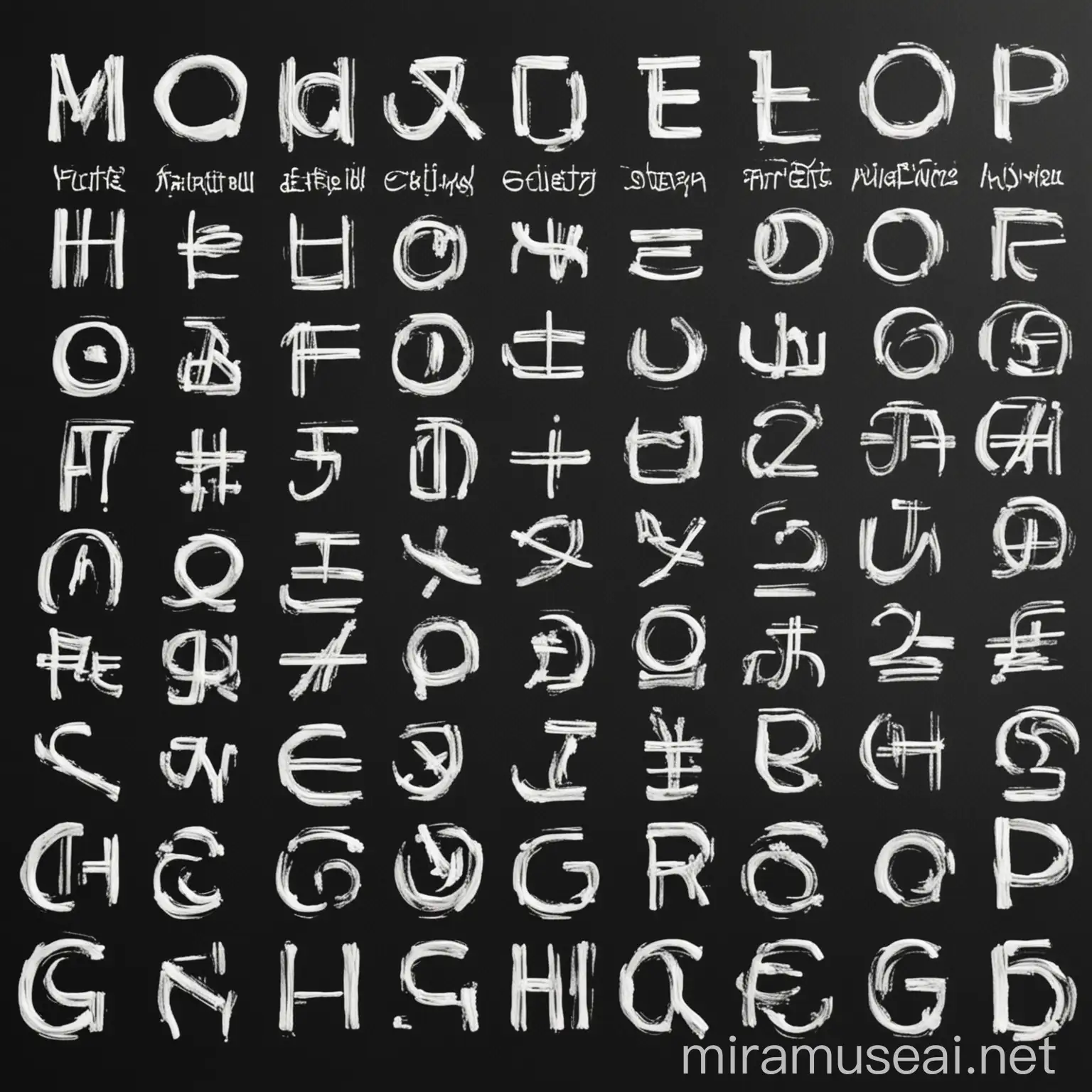 made up written language symbols