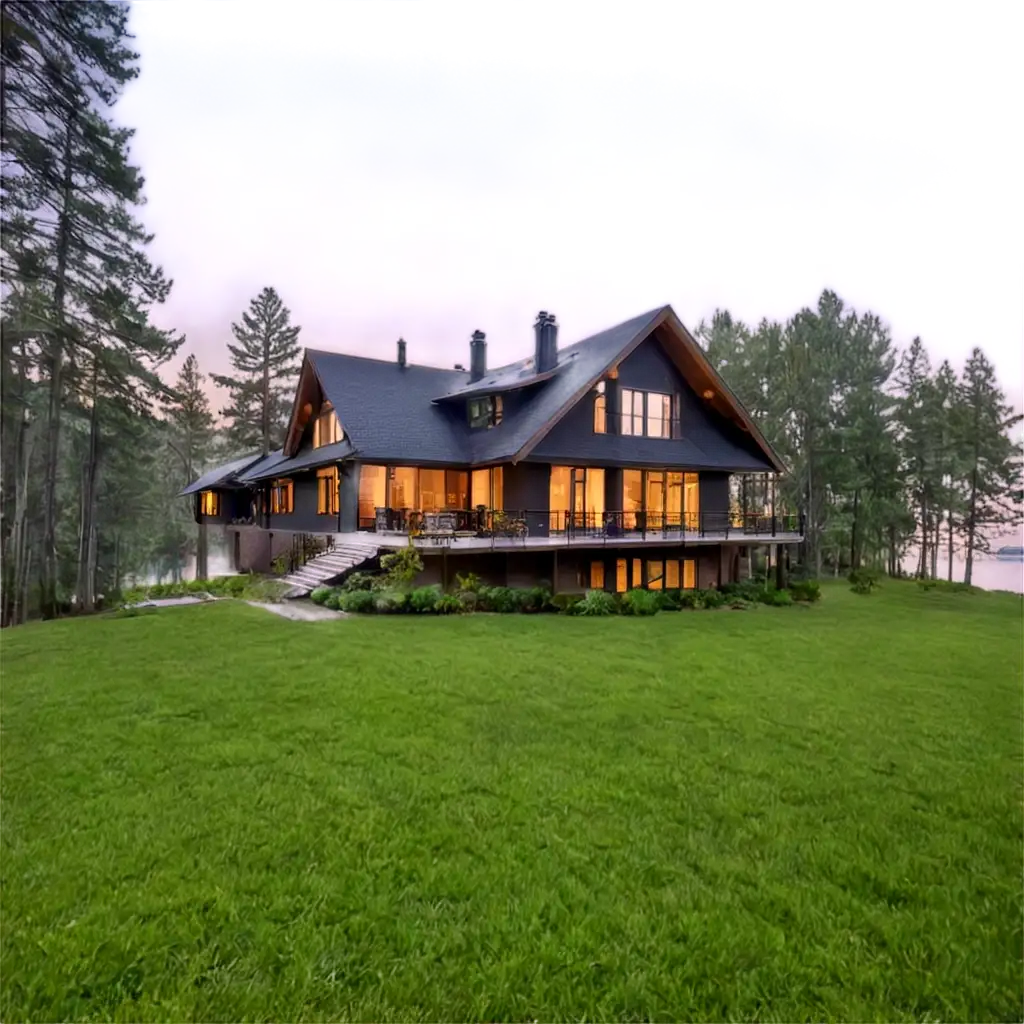 Big house near lake with Natural beauty