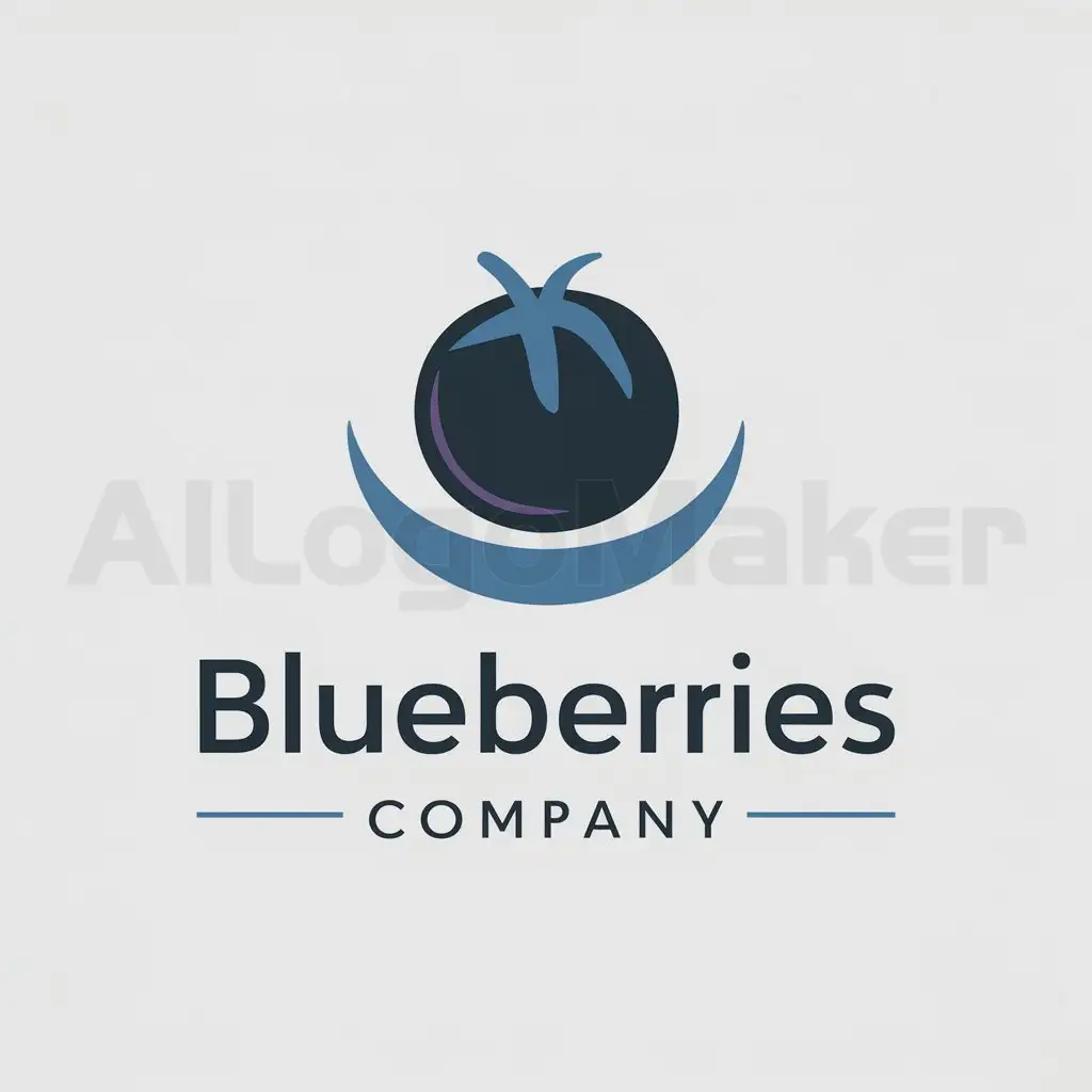 a logo design,with the text "BLUEBERRIES COMPANY", main symbol:un arándano,Moderate,be used in Restaurant industry,clear background