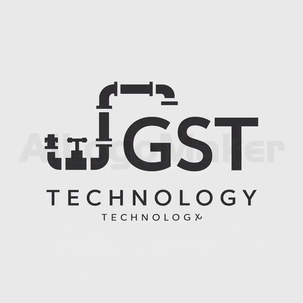 a logo design,with the text "GST", main symbol:Pipes, Faucets,Moderate,be used in Technology industry,clear background