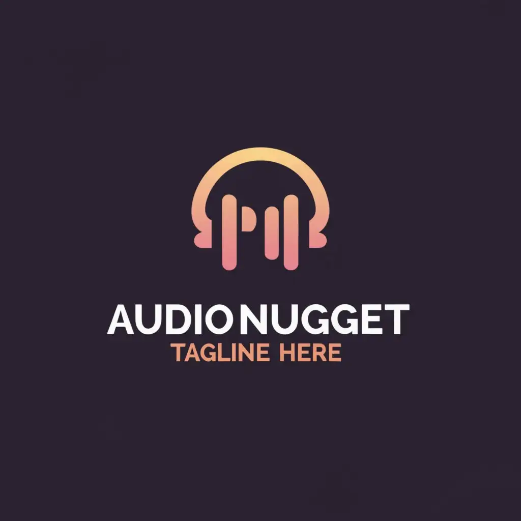 LOGO-Design-For-Audio-Nugget-Modern-Nugget-Headphones-Emblem-for-Events-Industry
