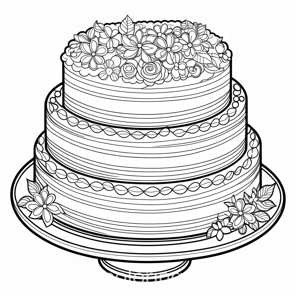 Simple-Flower-Petal-Cake-Coloring-Page-for-Kids