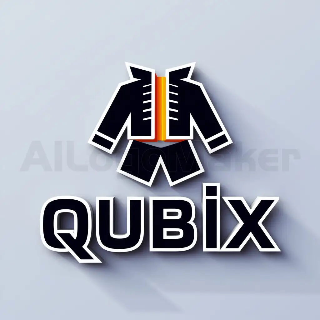 a logo design,with the text "qubix", main symbol:clothing item,complex,be used in Entertainment industry,clear background
