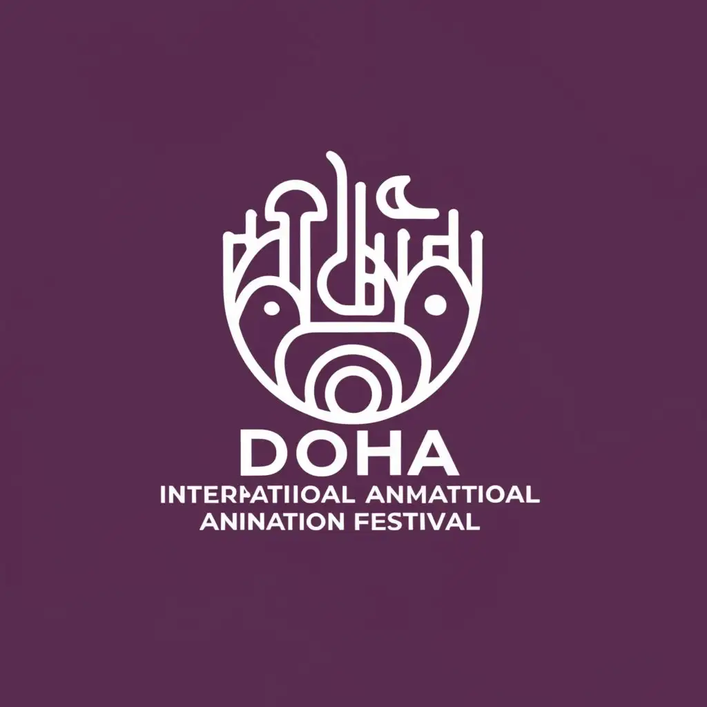 a logo design,with the text "Doha International Animation Festival", main symbol:Qatar,Minimalistic,be used in Events industry,clear background