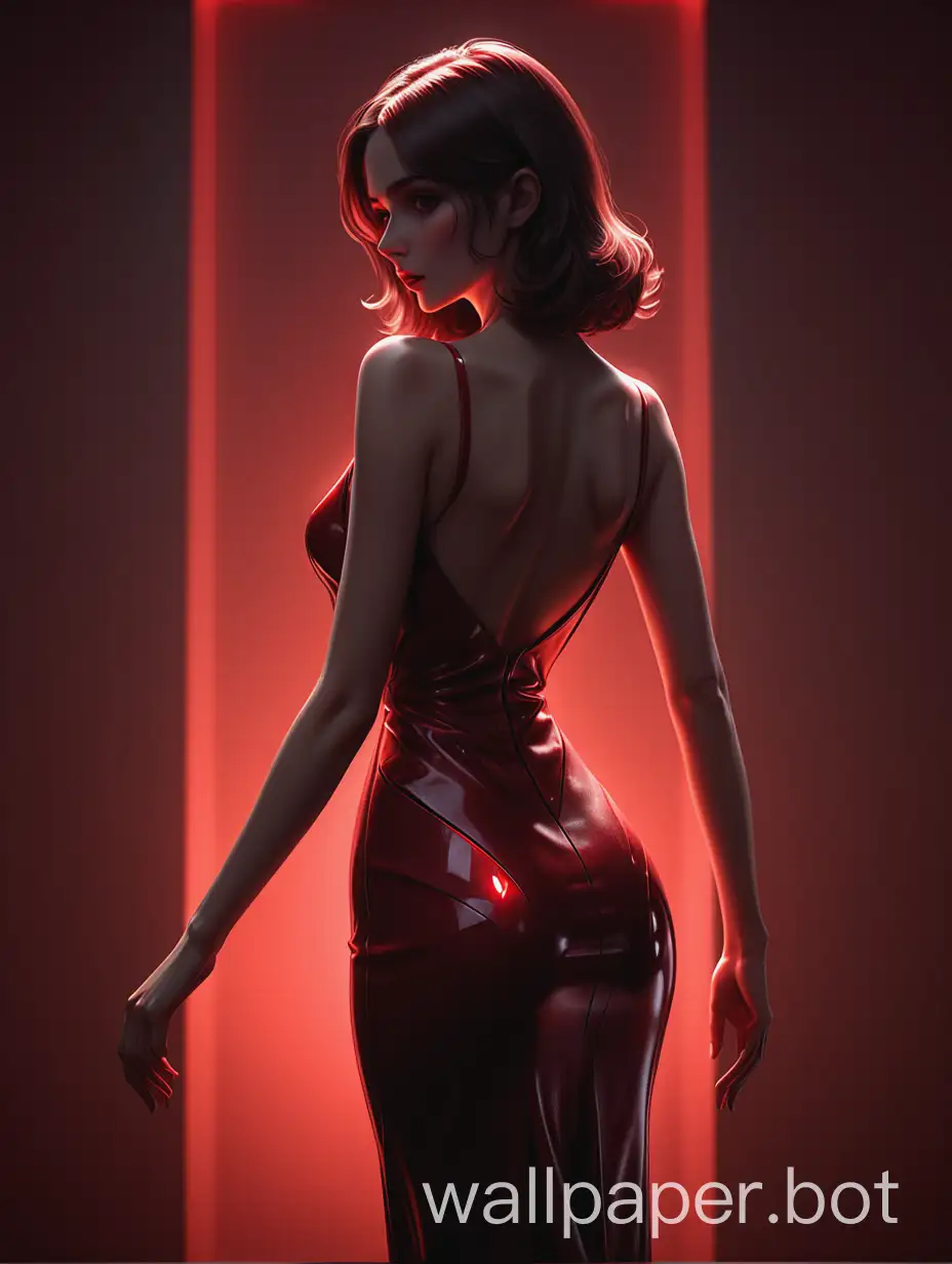 (((medium full shot))), (Masterpiece, best quality, ultra-detailed:1.3), (nice hands, perfect hands), official art, cinematic light, (1girl:1.3), adult, (beautiful charming woman), slender figure, slightly posing, a tight sleek strict dress. bright red backlight illuminates elegant woman's dark dim silhouette, (bright glowing red contour and outline), light only from behind, shaded dark dim body, RAW photo, very wide shot, octane render, unreal engine, volumetrics dtx,
