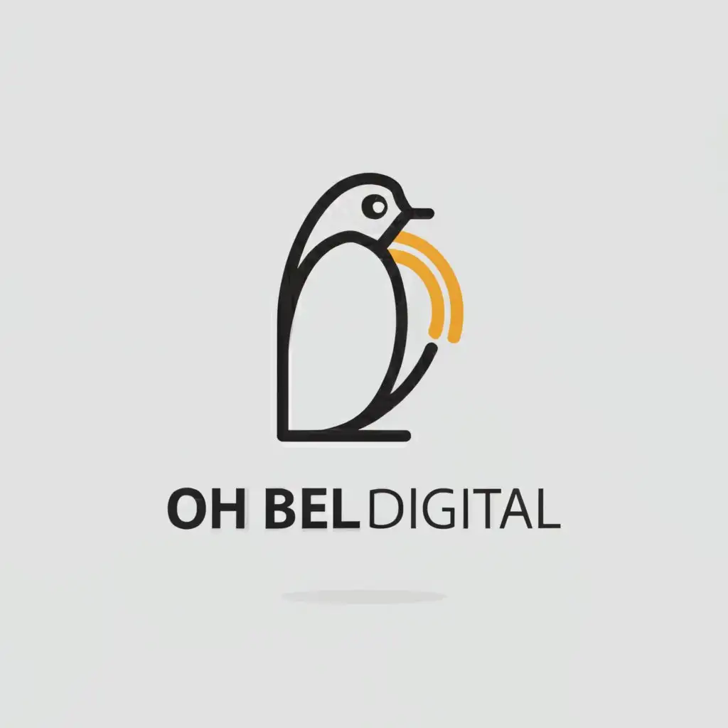 LOGO-Design-For-Oh-Bel-Digital-Playful-Penguin-Mascot-for-Digital-Presence