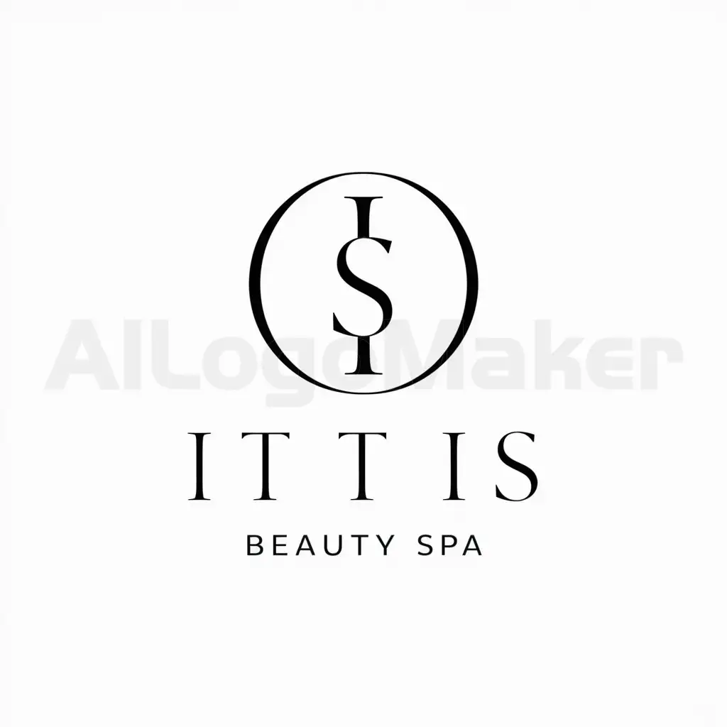 a logo design,with the text "It IS
", main symbol:The letter 'S' around the letter 'I',Minimalistic,be used in Beauty Spa industry,clear background