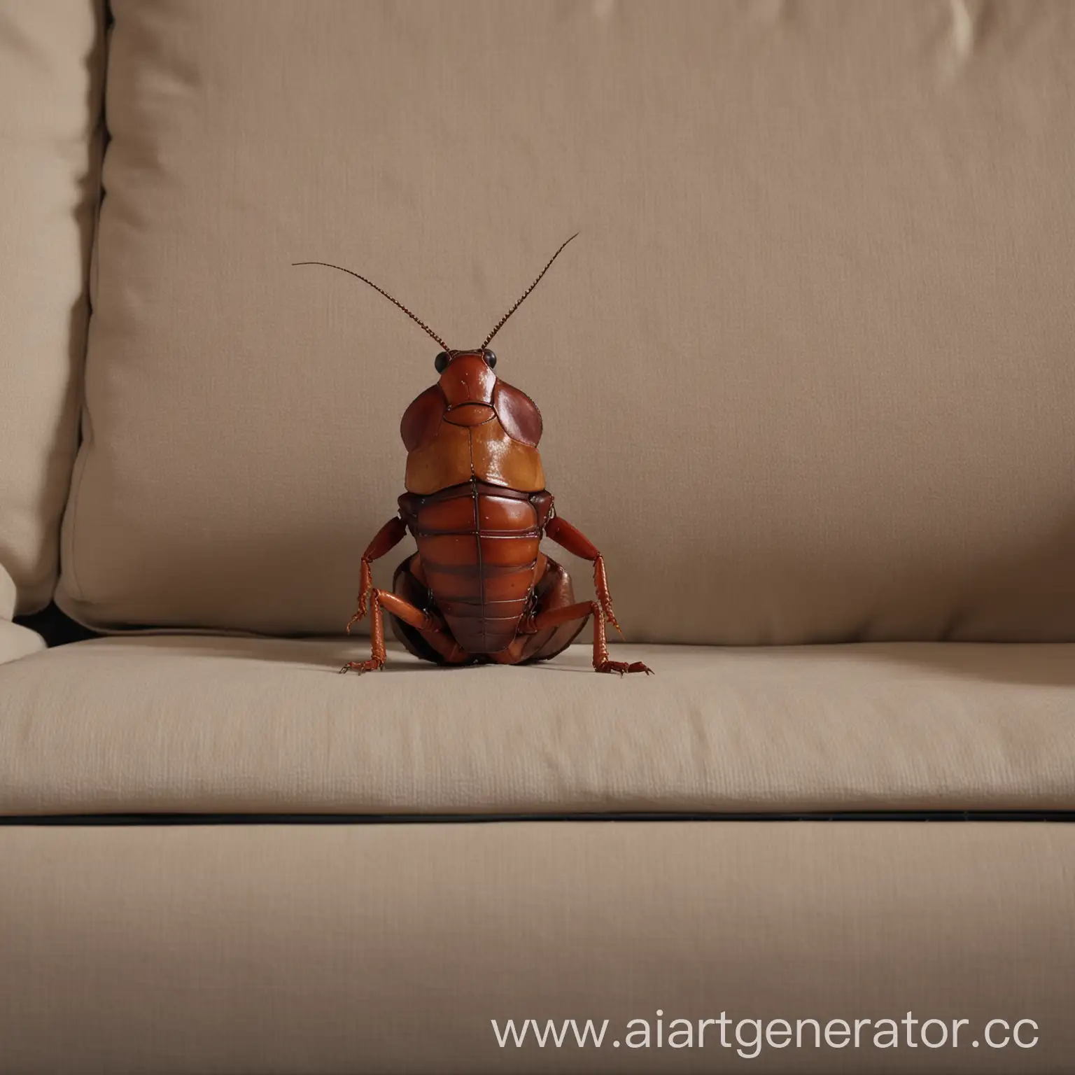 Relaxing-Cockroach-Watching-TV-in-Slippers-and-Underpants-Realistic-4K-Illustration
