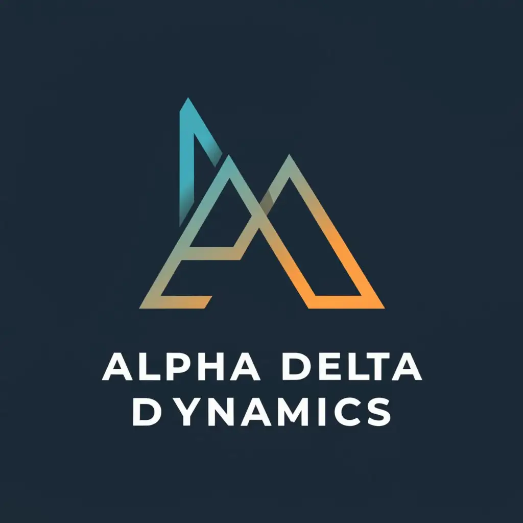 a logo design,with the text "Alpha Delta Dynamics", main symbol:sleek, geometric representation of the Greek letters Alpha (Α) and Delta (Δ) intertwined in a dynamic fashion. Keep it simple.,Minimalistic,clear background