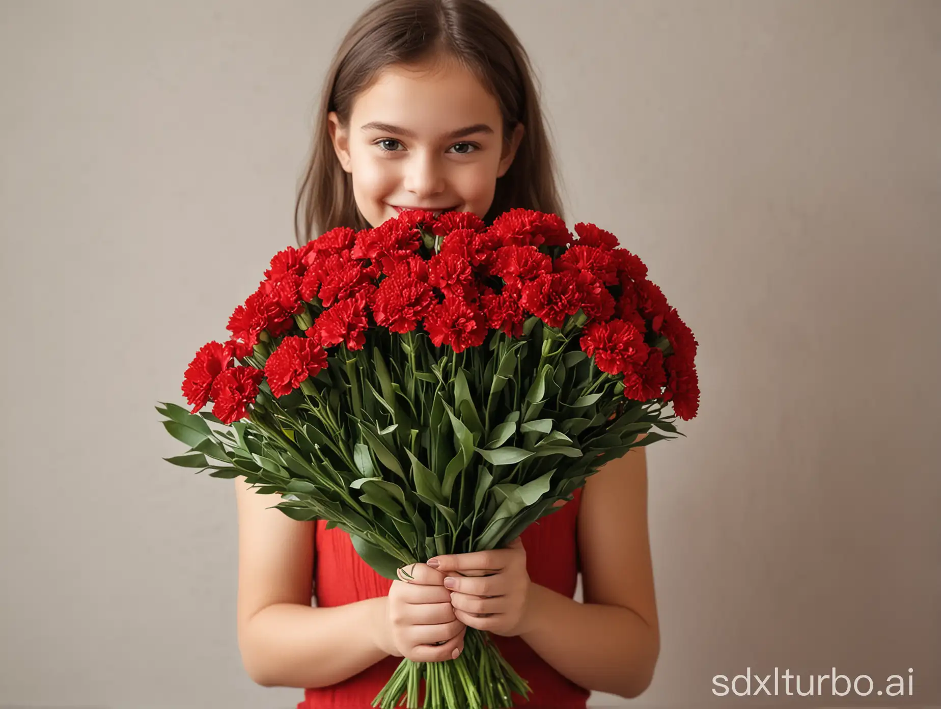 Girl-Holding-Bouquet-of-200-Red-Carnations