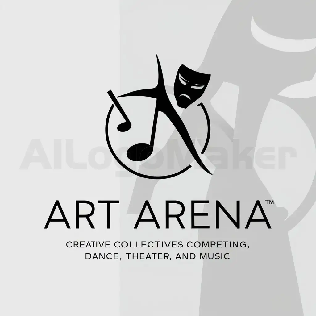 LOGO-Design-For-Art-Arena-Minimalistic-Logo-Featuring-Dance-Theater-and-Music