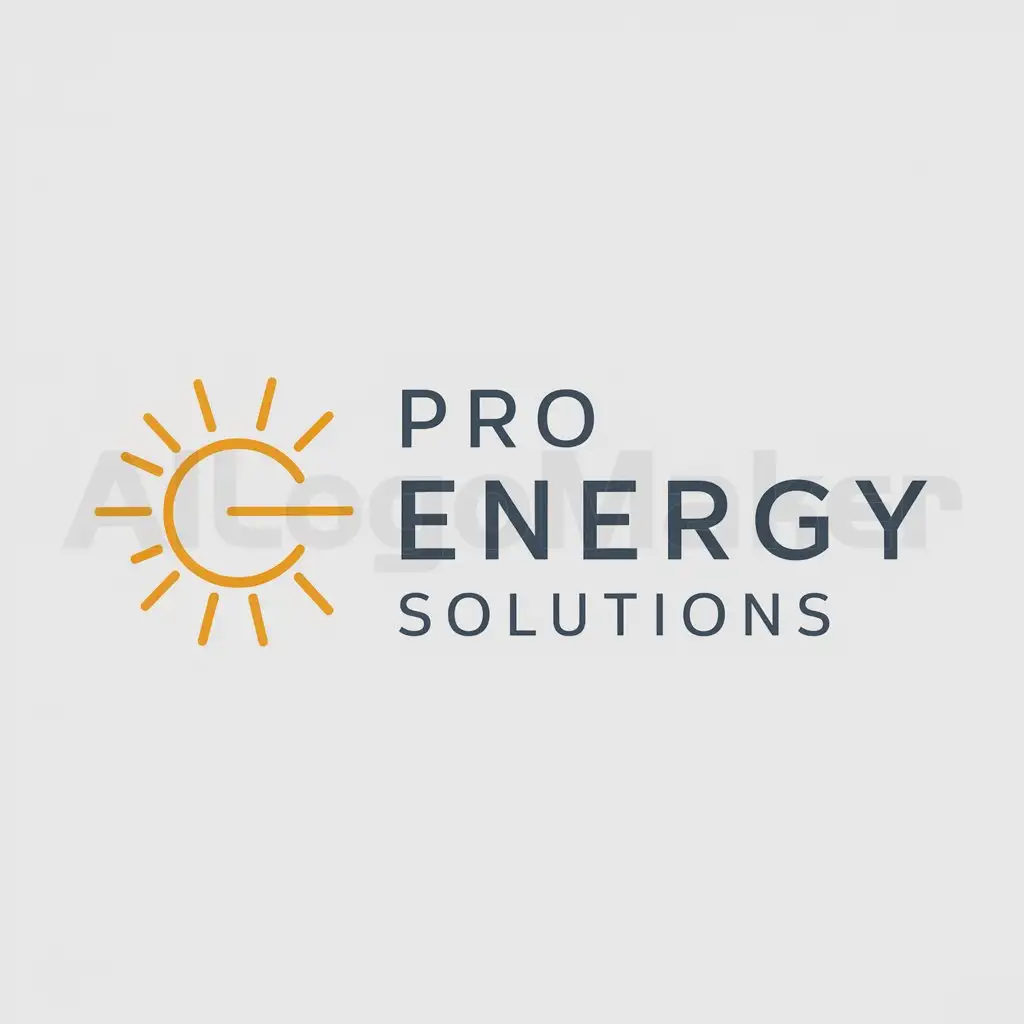 a logo design,with the text "Pro Energy Solutions", main symbol:solor energy,Moderate,be used in Others industry,clear background