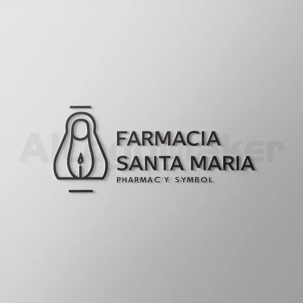 a logo design,with the text "Farmacia Santa Maria", main symbol:The Virgin Mary with a candle,Minimalistic,be used in Farmacia industry,clear background