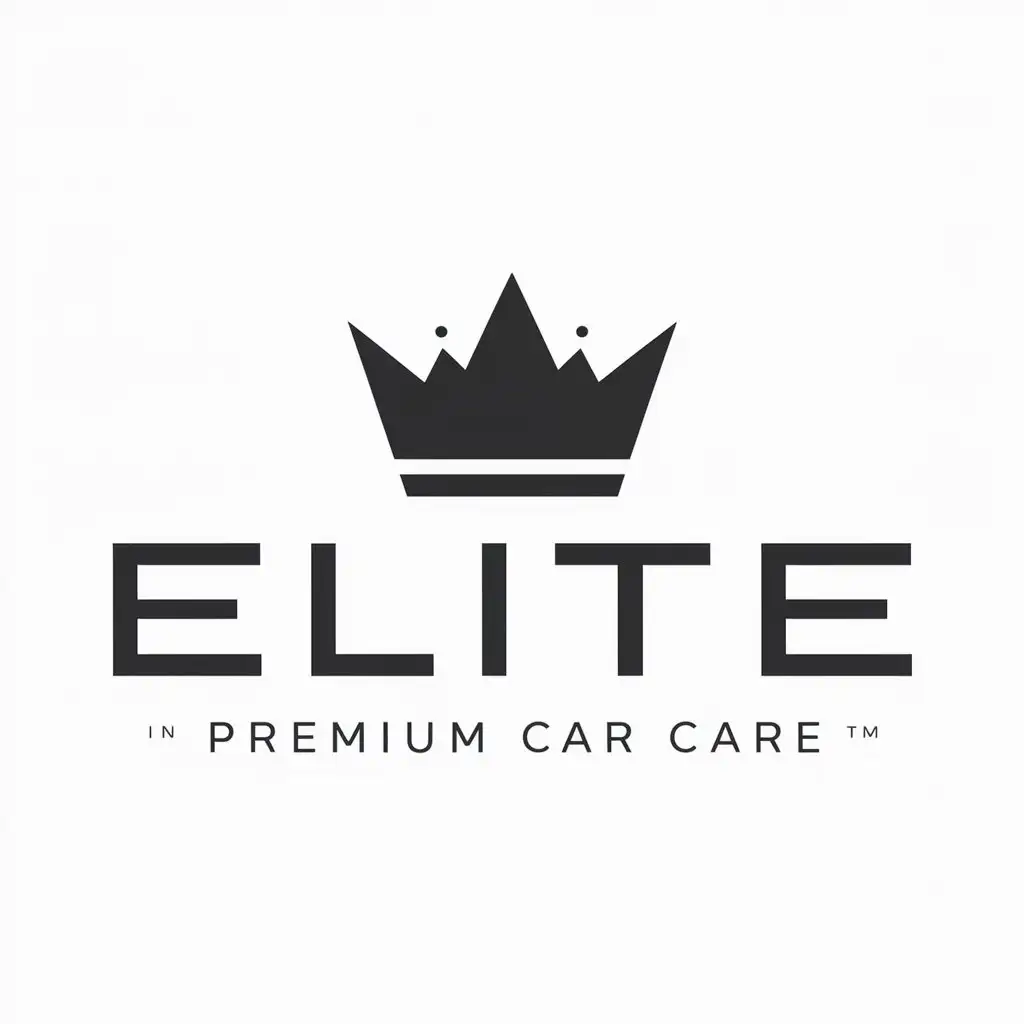 a logo design,with the text "ELITE", main symbol:King,Moderate,be used in premiumcarcare industry,clear background