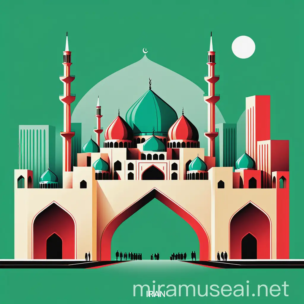 Minimal Graphic Image of a Shopping Website City in Iran