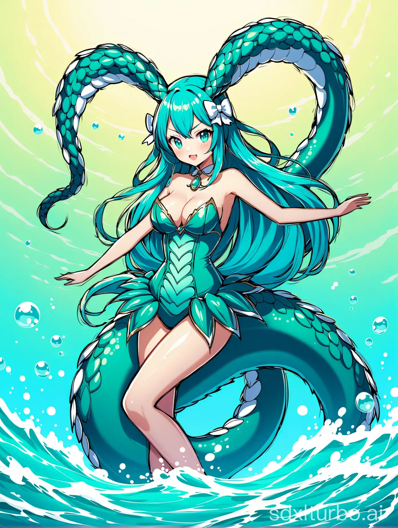 Siren sea monster wearing a bunny girl costume