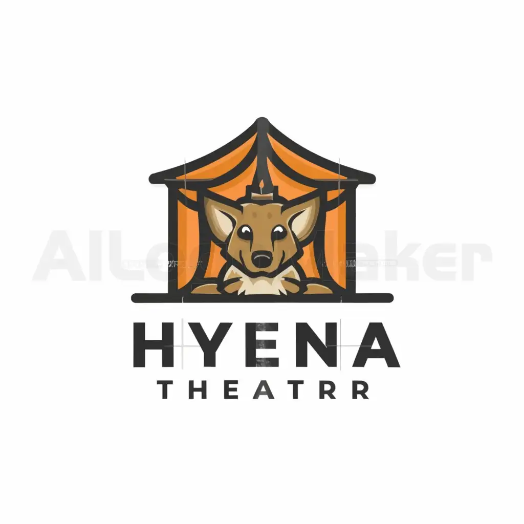 LOGO-Design-For-Hyena-Theater-Playful-Tent-Symbol-for-Animal-Entertainment-Industry