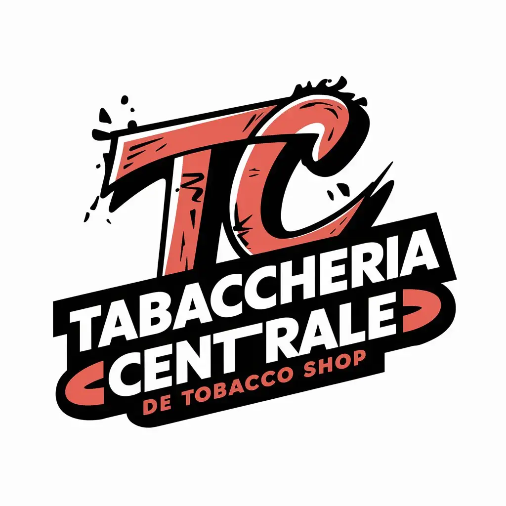 graffiti style, logo for a tobacco shop called Tabaccheria Centrale. Without usgin tobacco and cigarettes images. no background