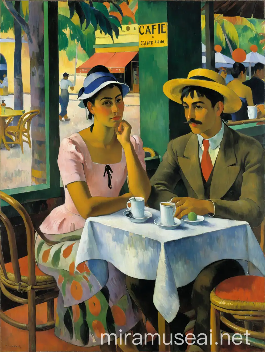 Paul Gauguin young couple at cafe