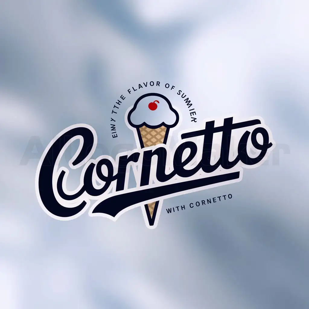 a logo design,with the text "Cornetto", main symbol:enjoy the flavor of summer with cornetto,Moderate,clear background