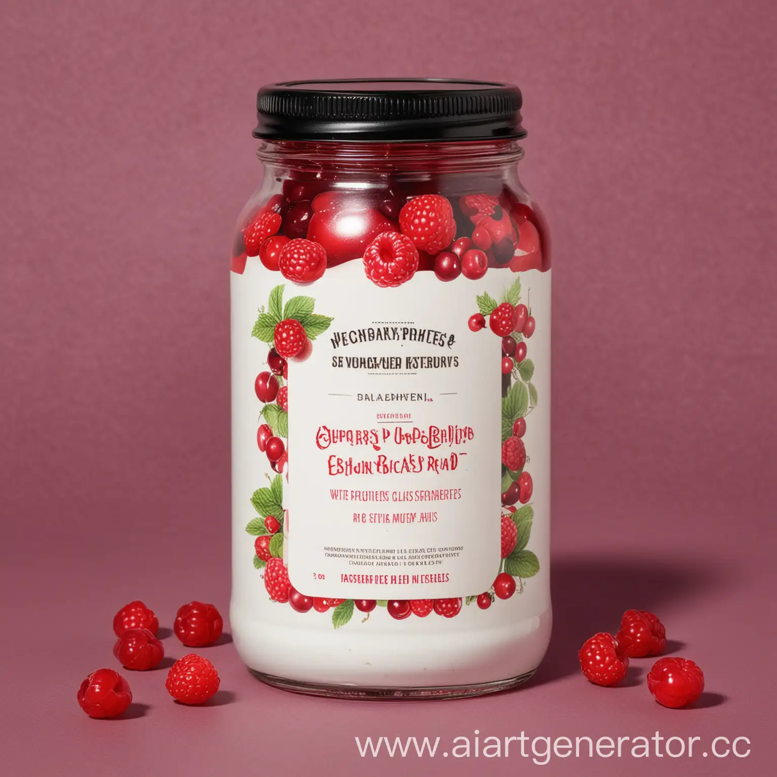 BerryFusion-Blend-Jar-with-Cranberries-Raspberries-and-Red-Currants-Illustration