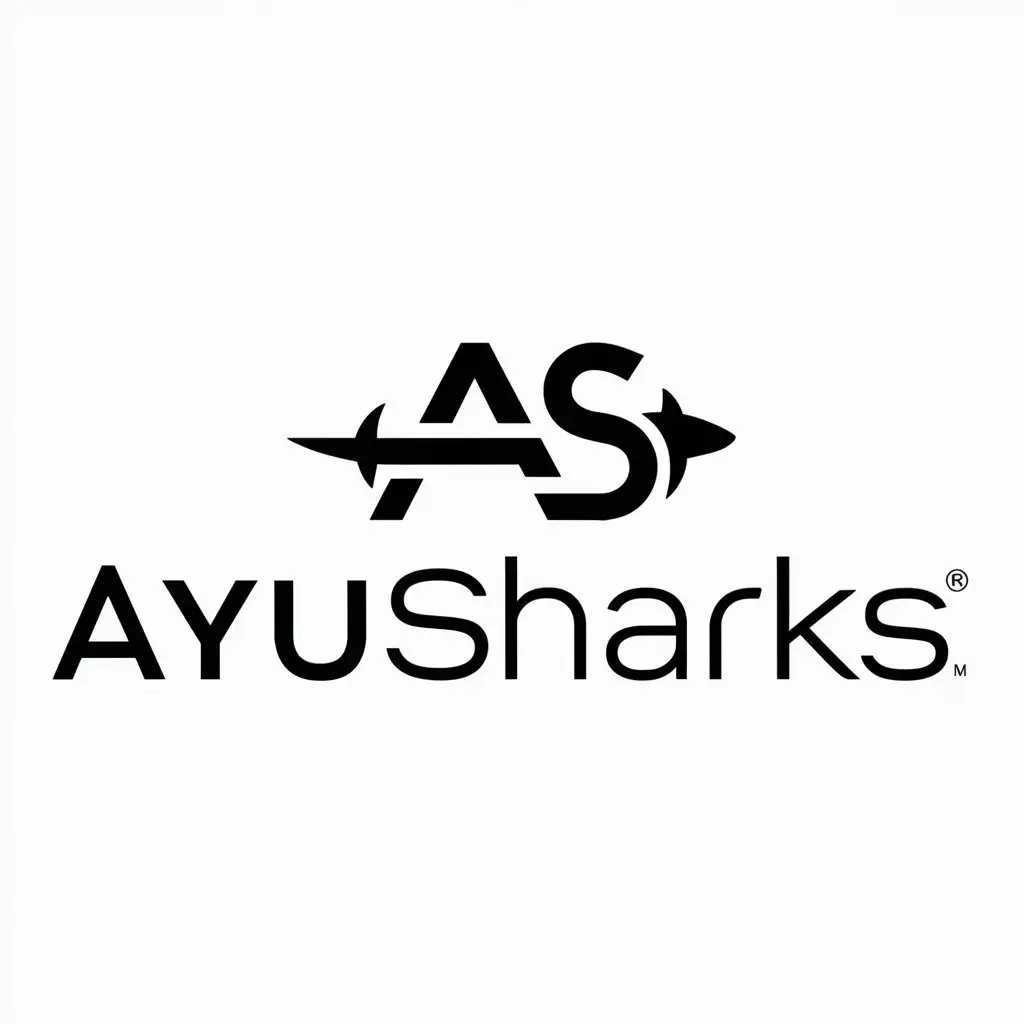 a logo design,with the text "AyuSharks", main symbol:AS,Moderate,be used in Entertainment industry,clear background