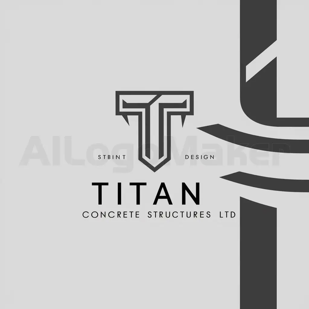 a logo design,with the text "Titan Concrete Structures Ltd", main symbol:a logo design, with the text 'Titan Concrete Structures,' main symbol: T Titan letter building logos Concrete forming Structures, Minimalistic, be used in Construction industry, clear background,Moderate,clear background