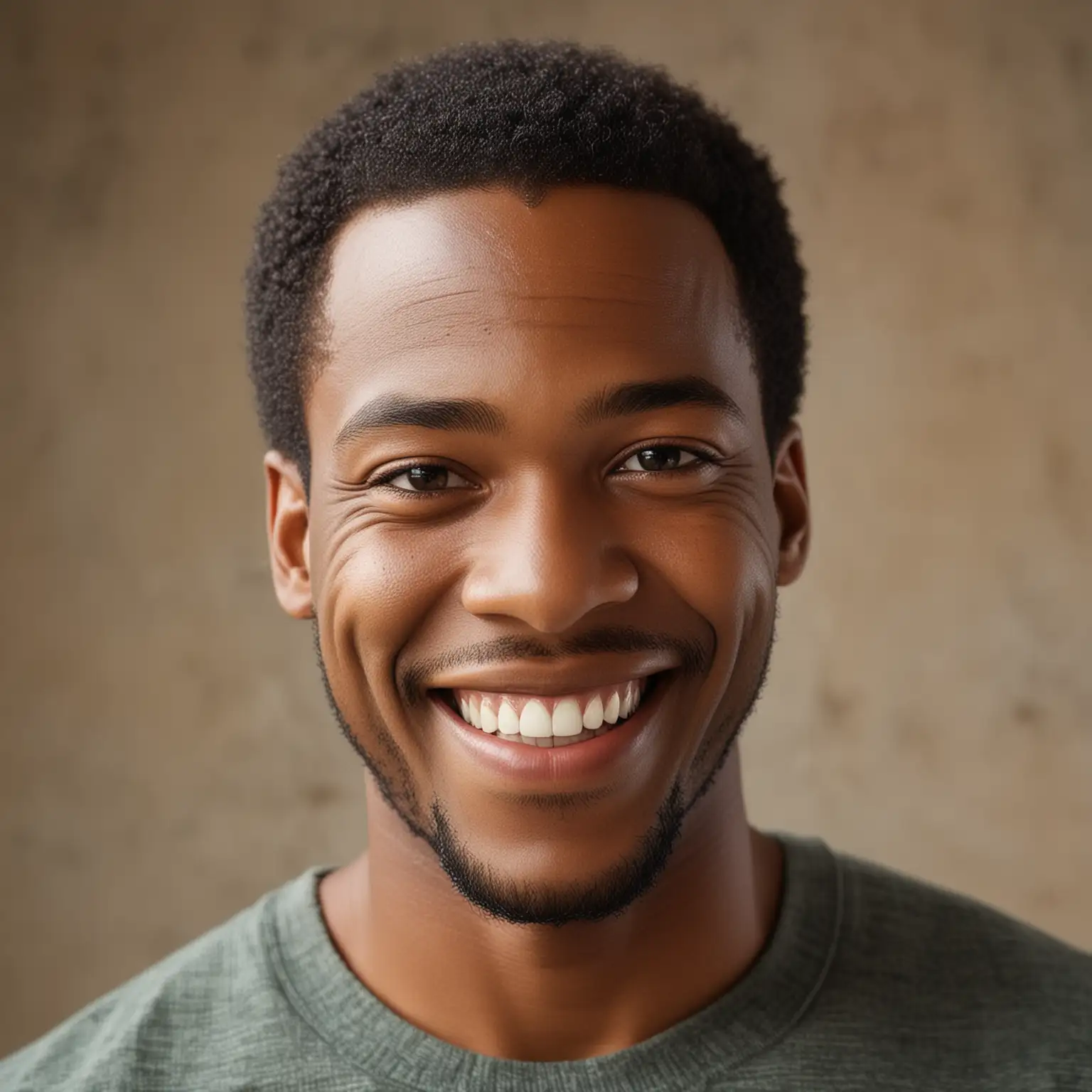 Cheerful AfricanAmerican Man Smiling