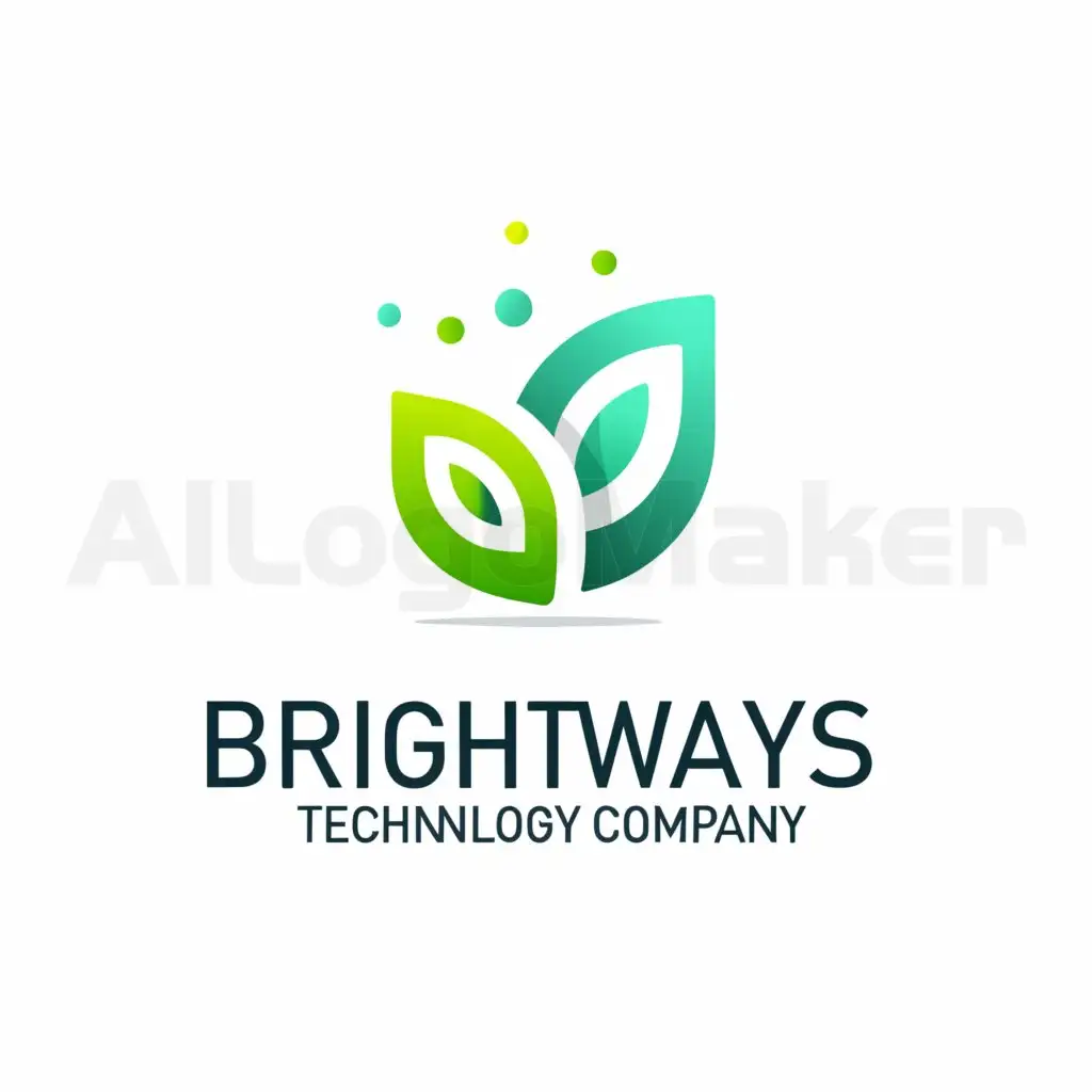 a logo design,with the text "Brightways", main symbol:Green Leaf,Moderate,be used in Technology industry,clear background