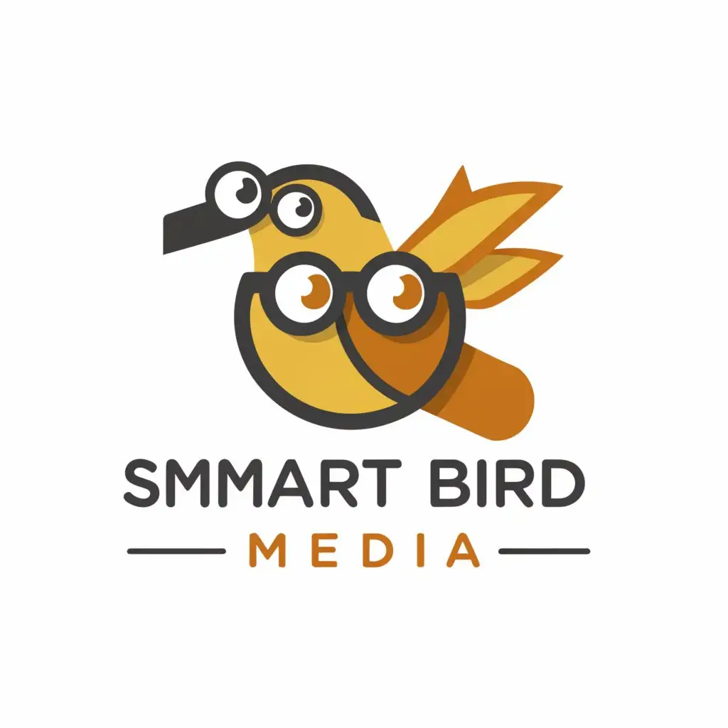 a logo design,with the text "Smart Bird Media", main symbol:a logo design,with the text "Smart Bird Media", main symbol:create a logo called "Smart Bird Media",  the logo  name is "Smart Bird Media", 

Would like a bird with glasses. Logo must look good in all black and all white.
I like the this logo so something like this style https://newideaweb.com/wp-content/uploads/2023/01/sitelogo.svg
,Moderate,be used in media industry,clear background
